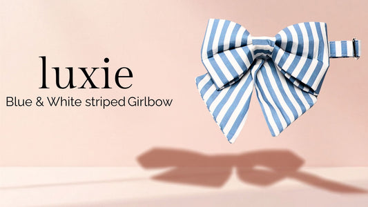 LUXIE Girlbow Blue & White Striped
