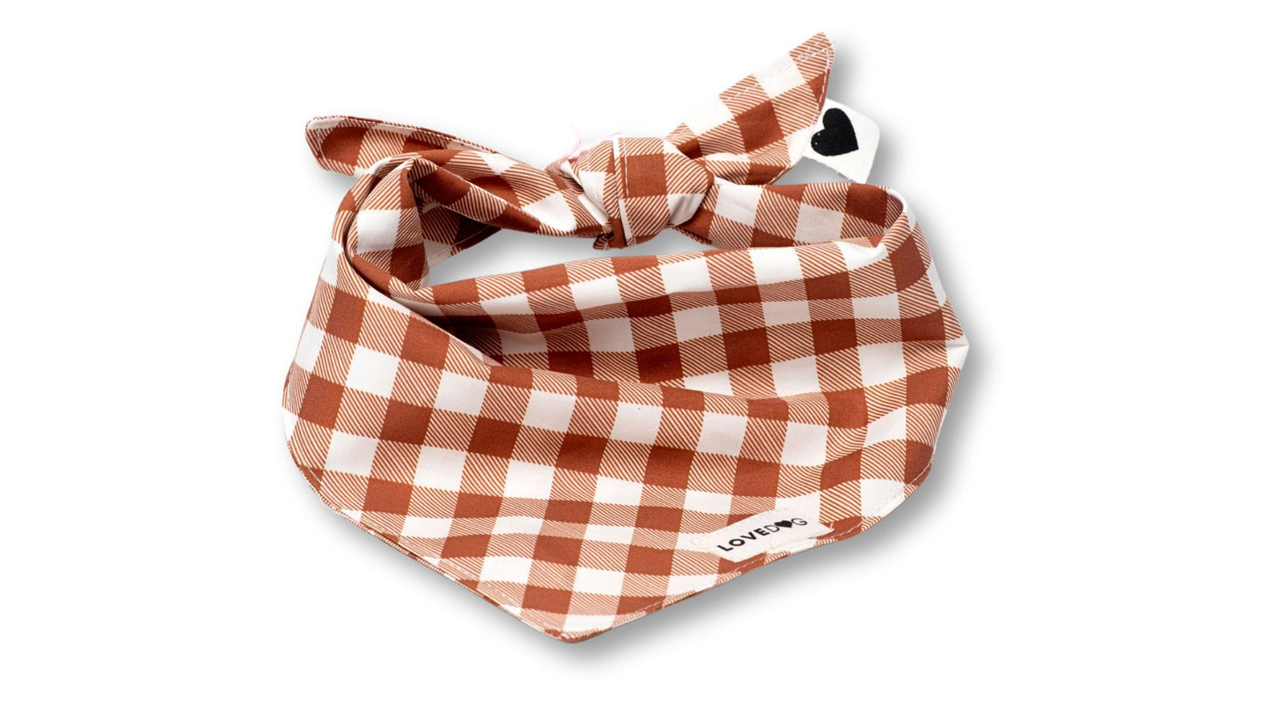 Nutmeg & Cream Checkered Bandana