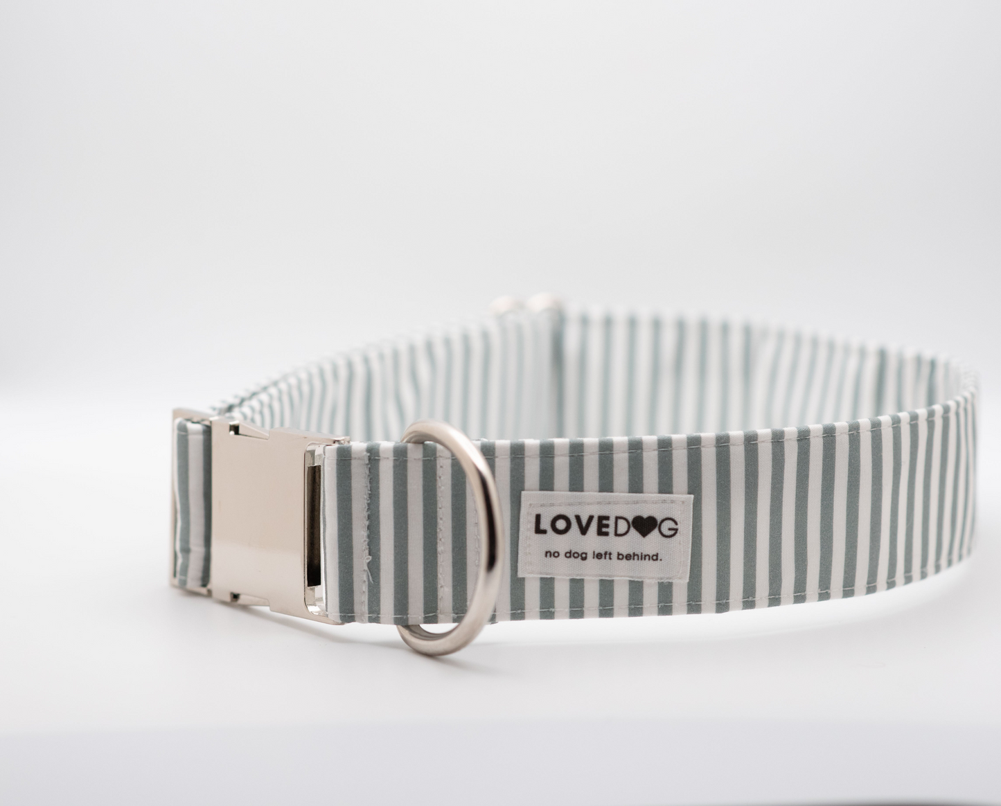 LOVEDOG Wide Luxe Mint and Cream Dog Collar
