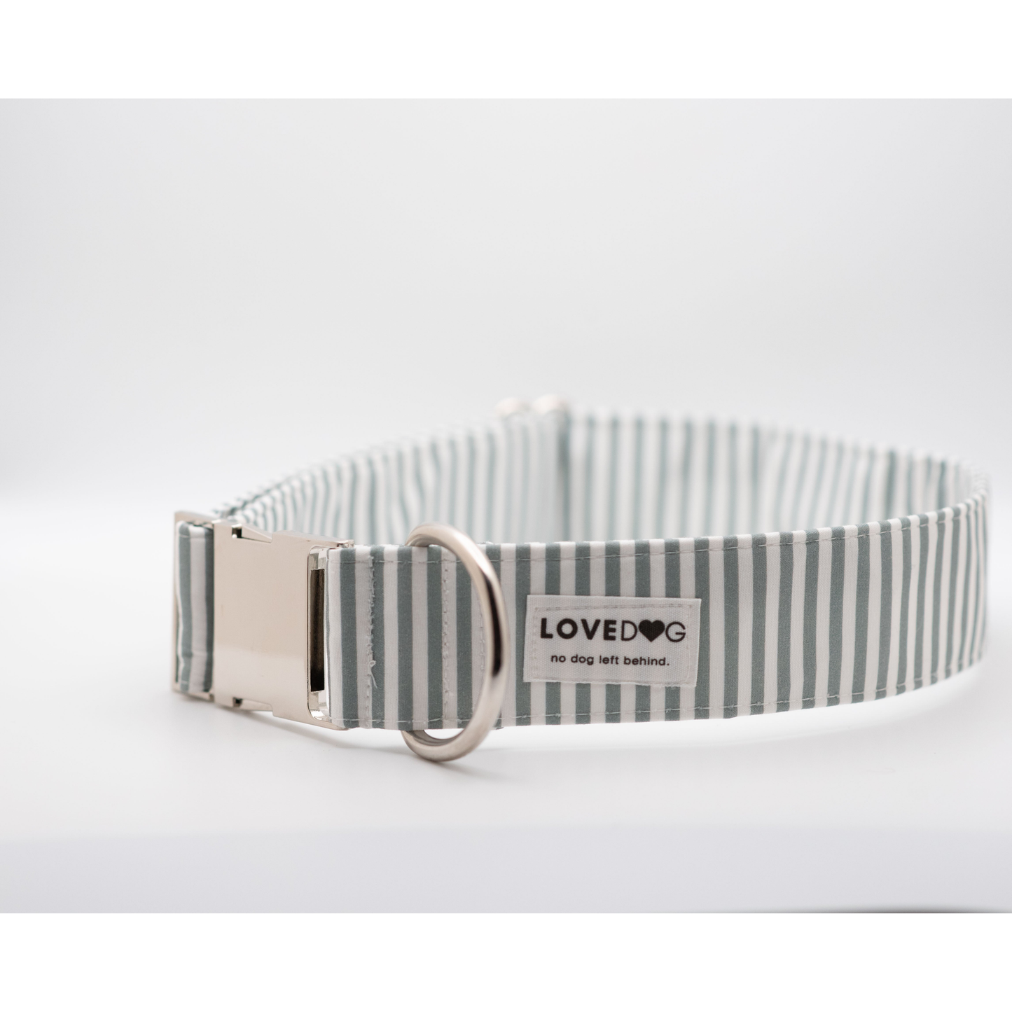 LOVEDOG Wide Luxe Mint and Cream Dog Collar