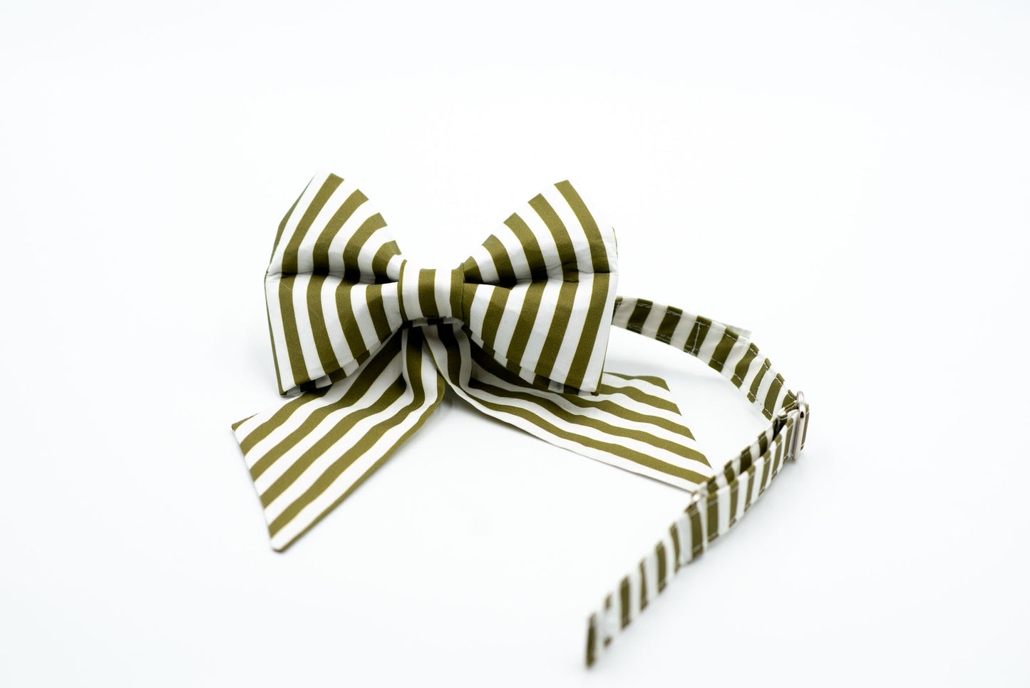 Mossy Stripe Girlbow Snap-Collar