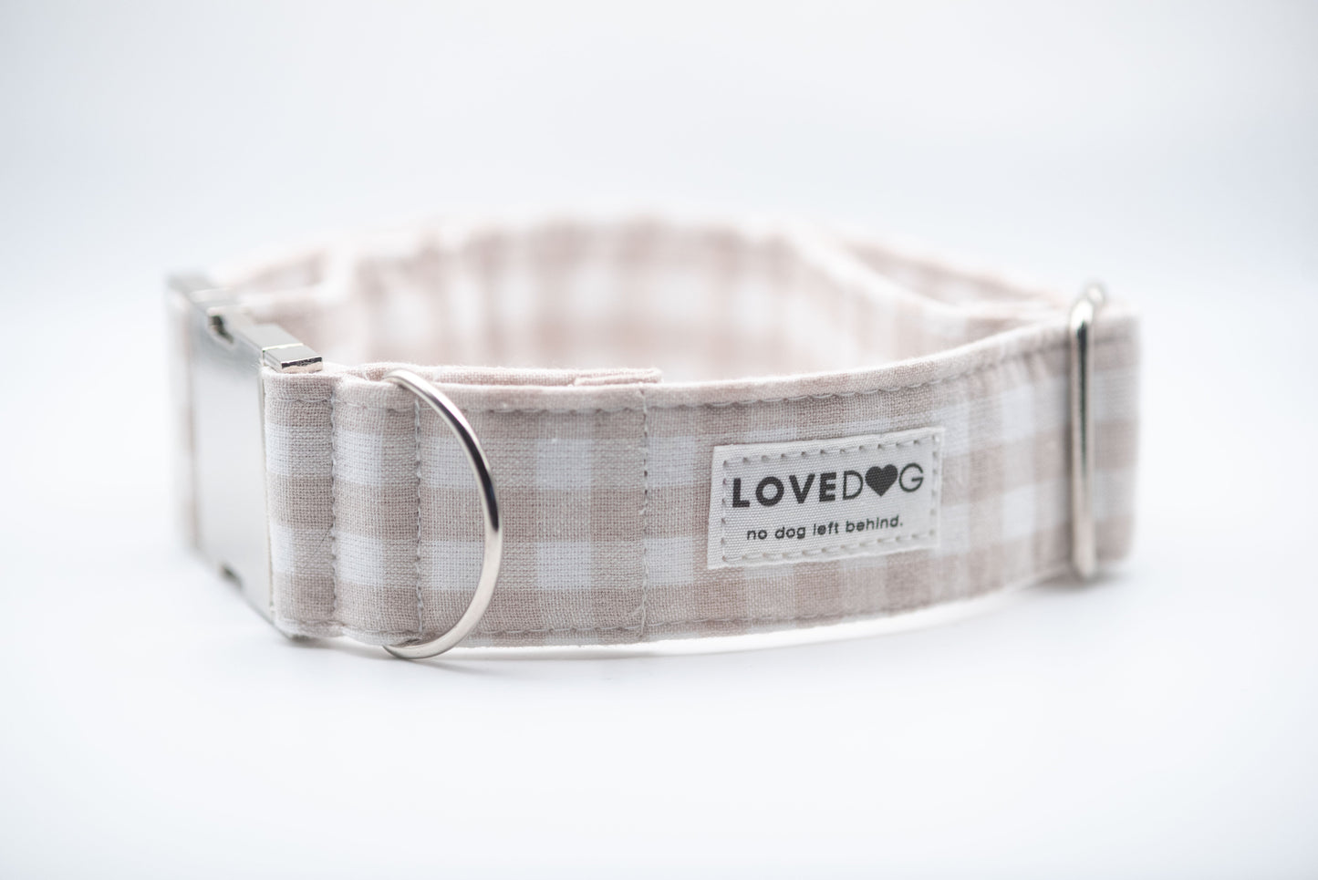 LOVEDOG Wide Luxe Polo Pony Dog Collar In Nude