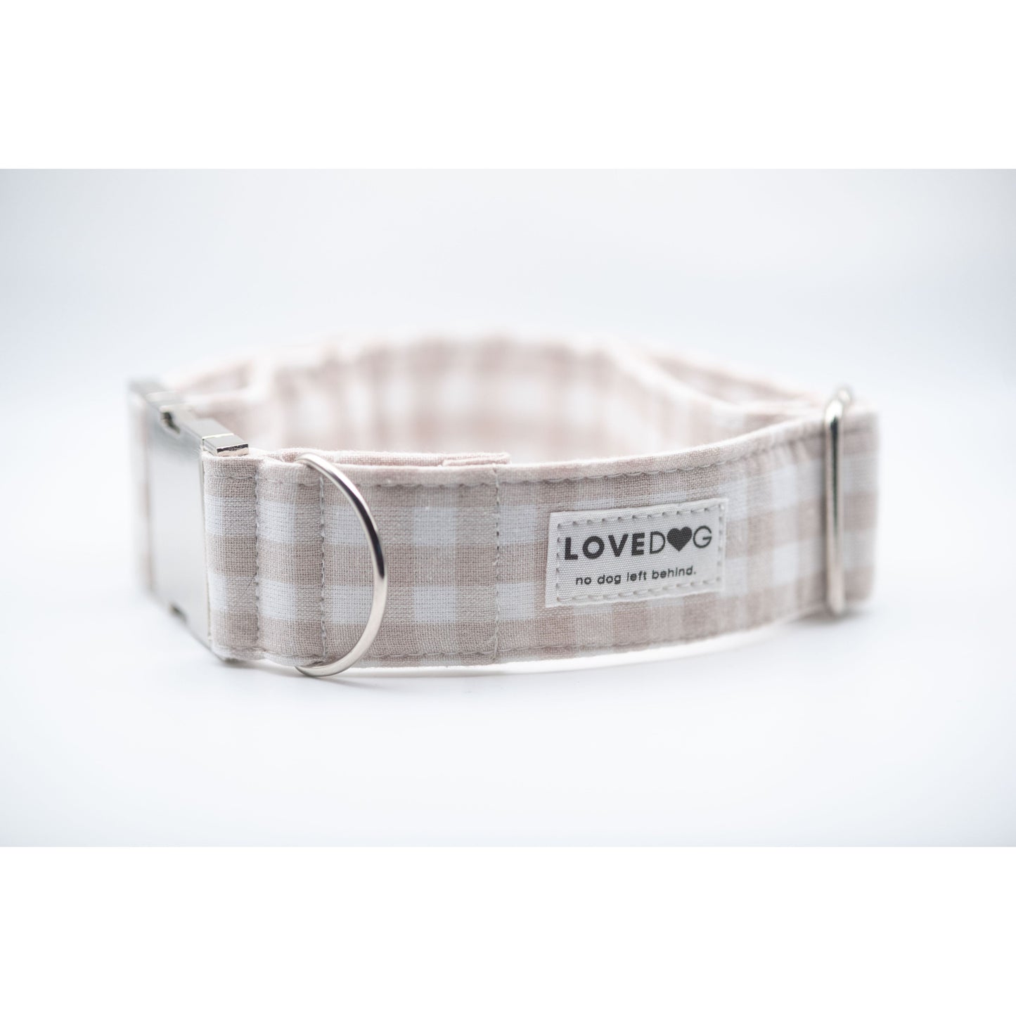 LOVEDOG Wide Luxe Polo Pony Dog Collar In Nude