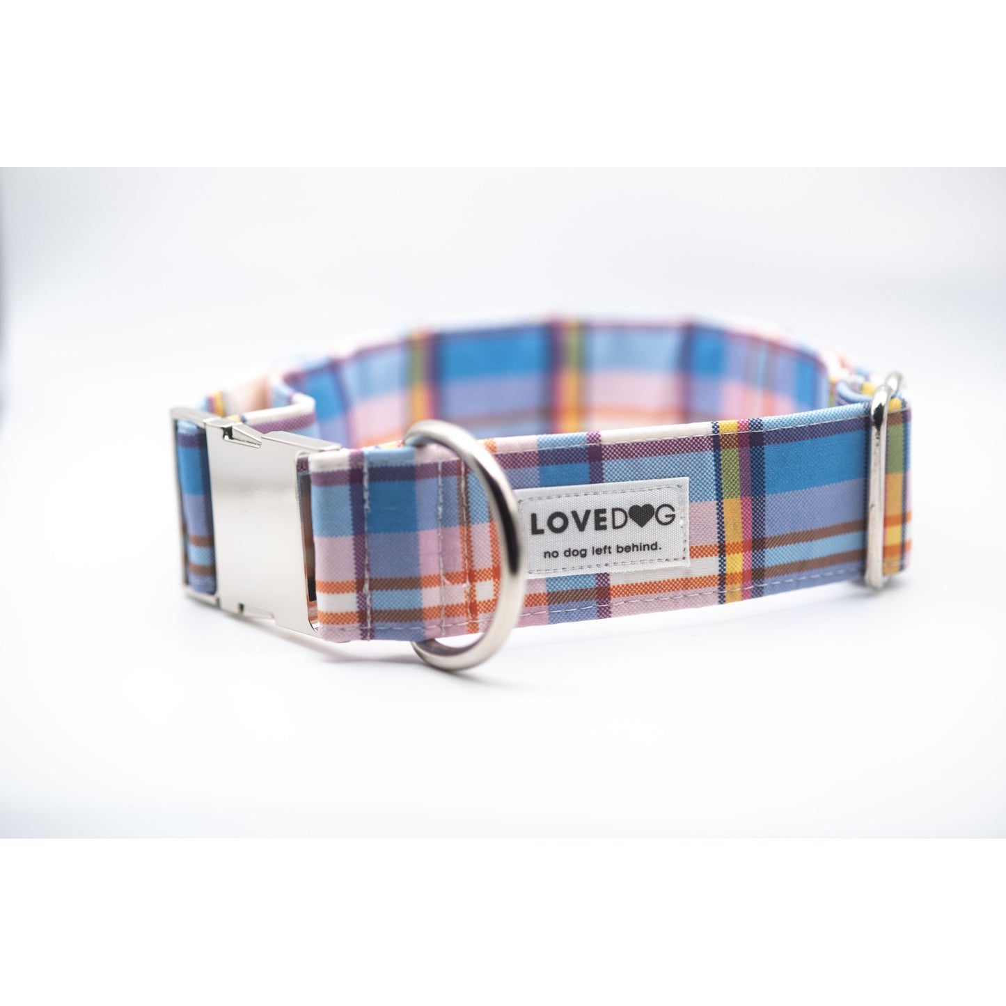 LOVEDOG Wide Luxe Blue Plaid Dog Collar – Schoolboy Classic