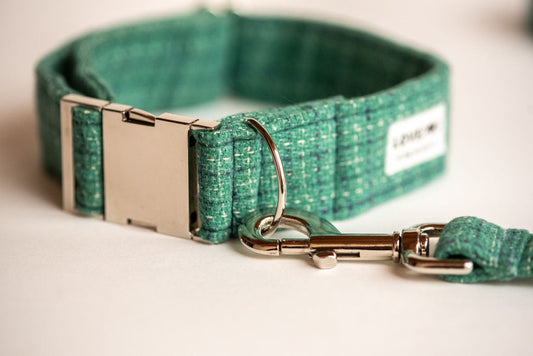 Fat Green Tweed Chanel Collar - lovedog