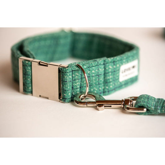 reen Tweed Wide Luxe Dog Collar | Handmade in USA | LOVEDOG