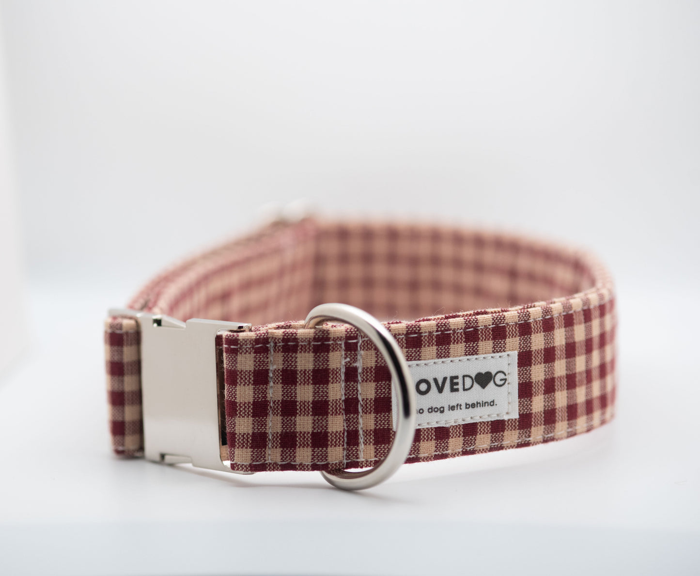 Red gingham dog collar