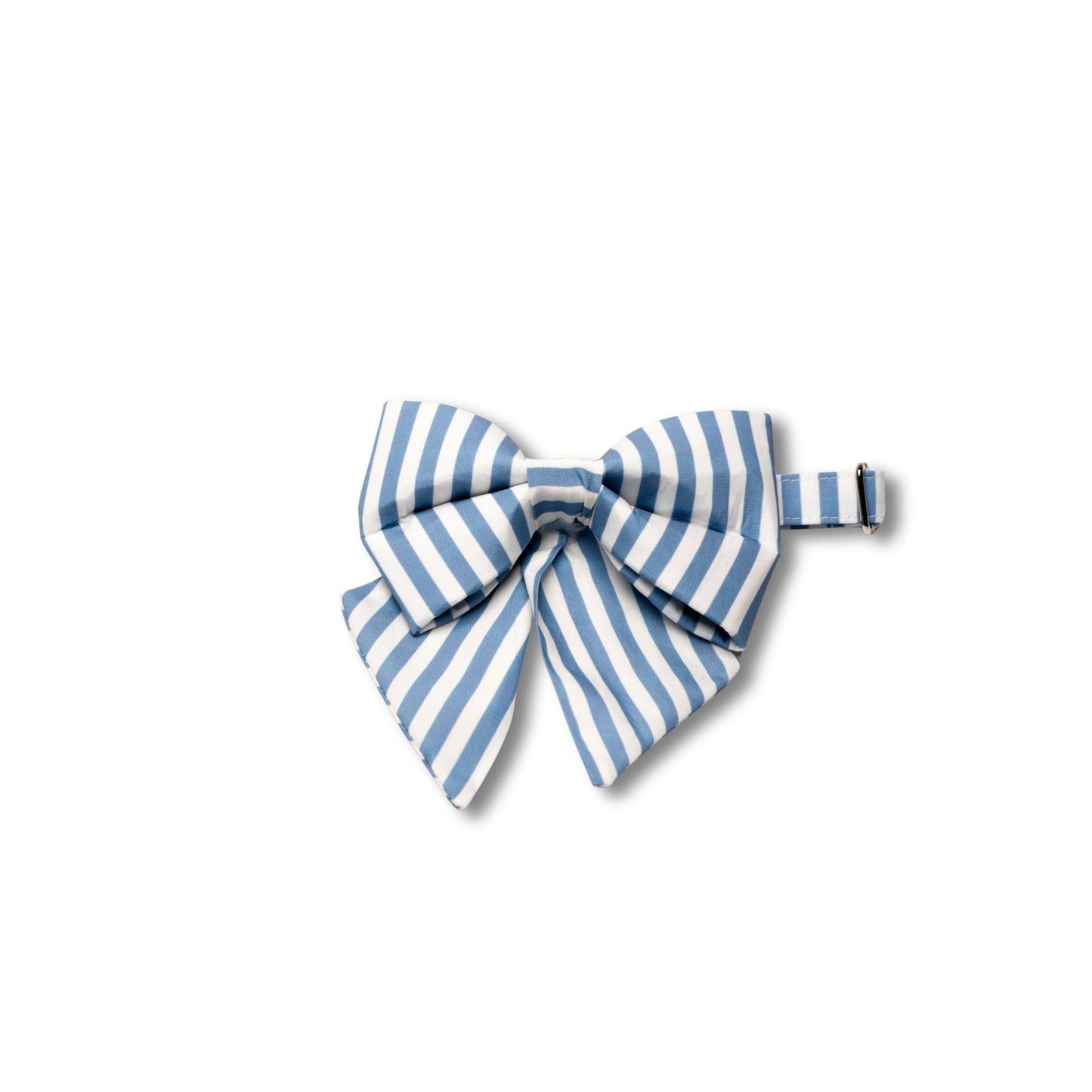 Girl SnapBow Blue & White Striped