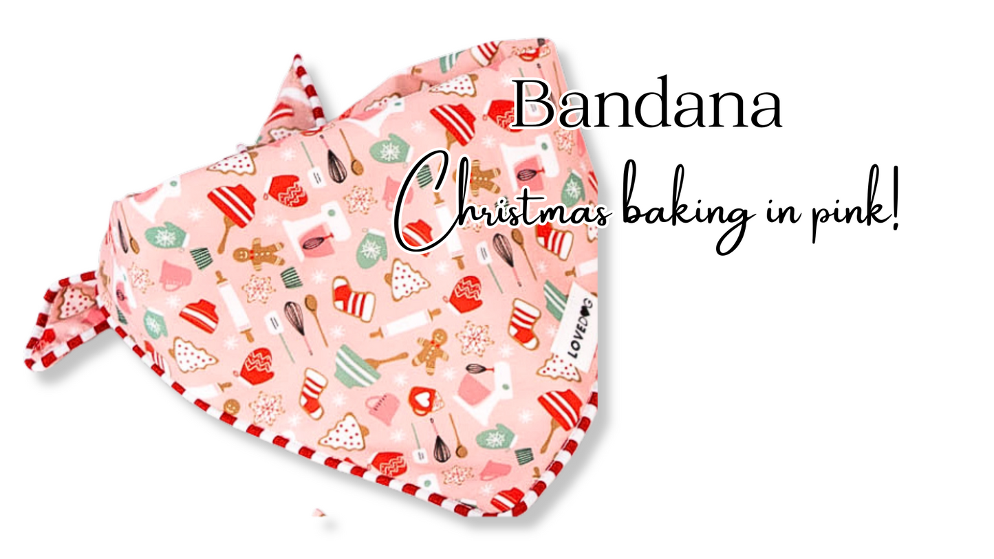 Bandana Christmas Baking in Pink
