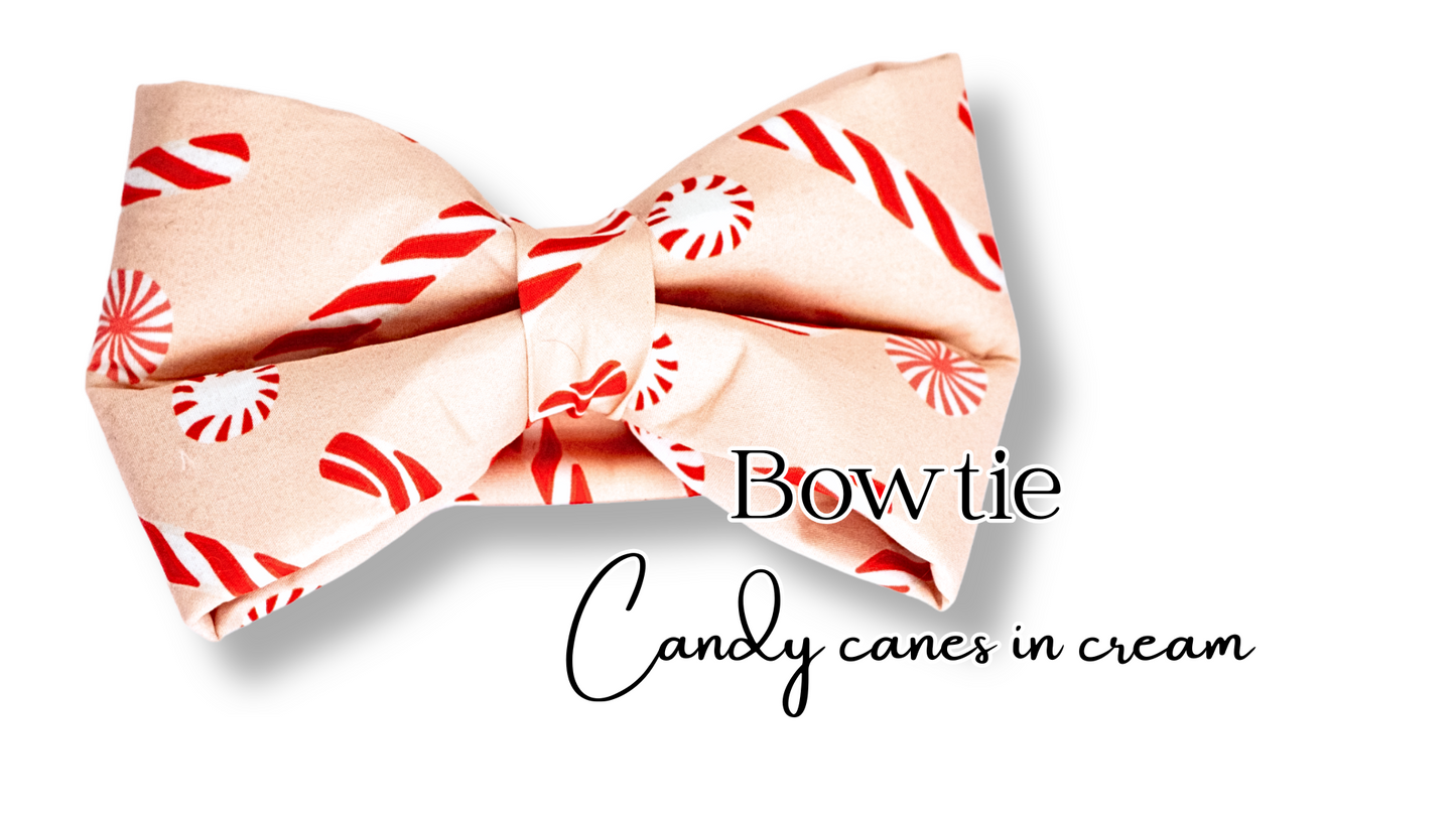 Bowtie Candy Cane in Cream