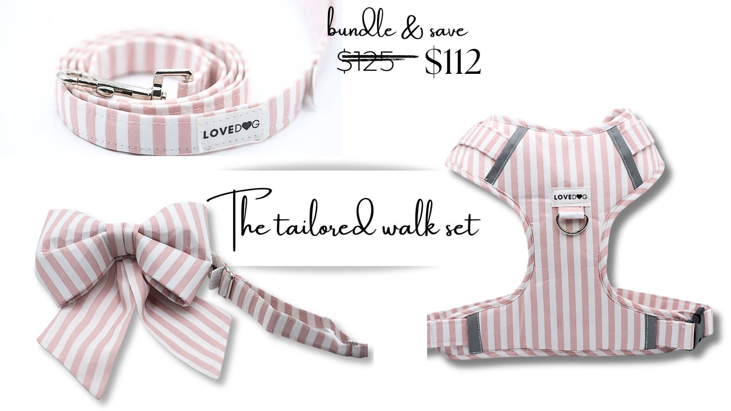The Blushed stripe Tailored Walk Set