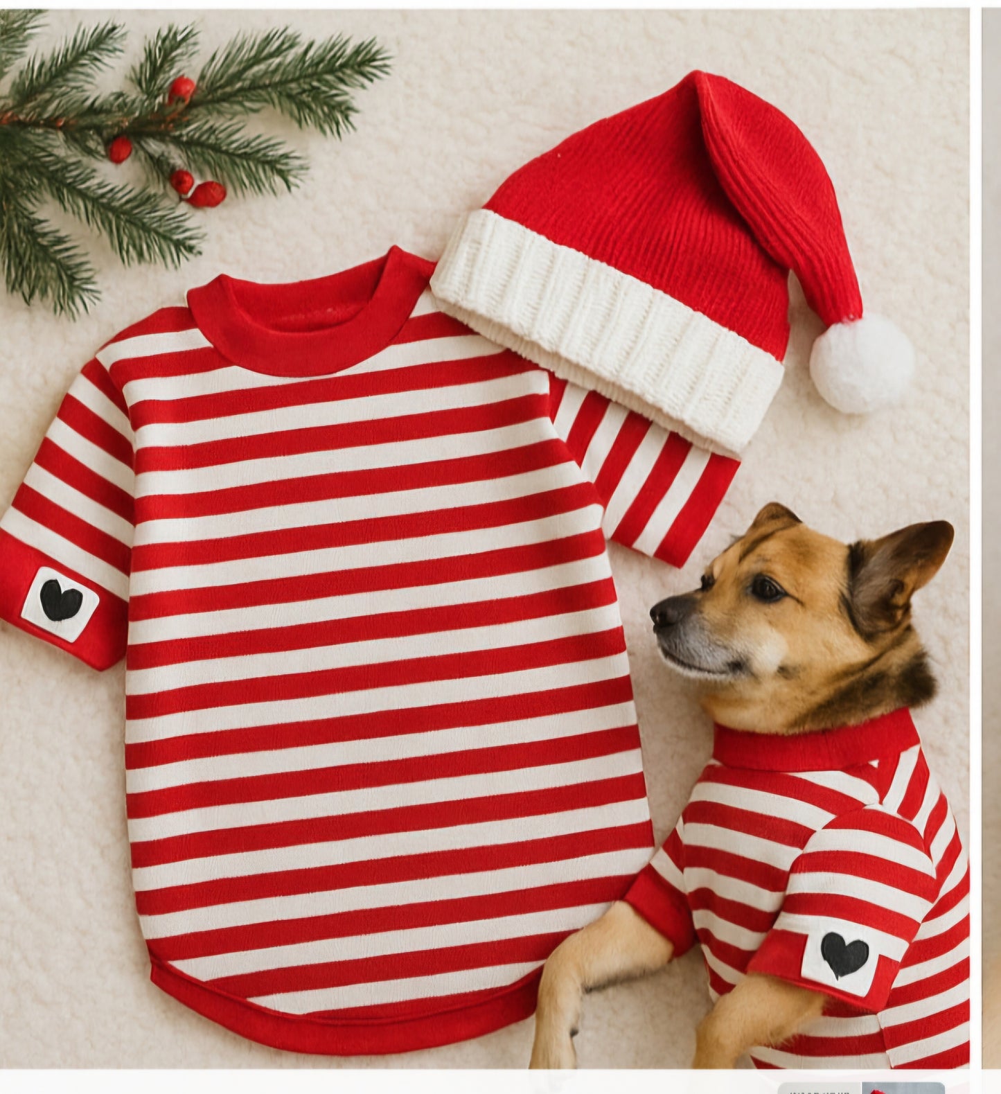 Heart On Your Sleeve Dog Shirt -Matching Human Beanie and Dog Toy Set