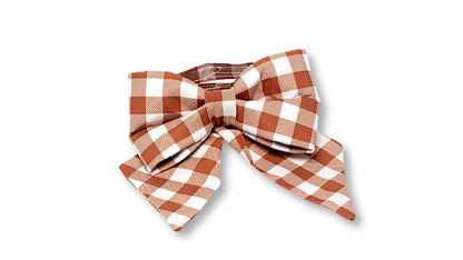 Nutmeg & Cream Checkered GirlBow