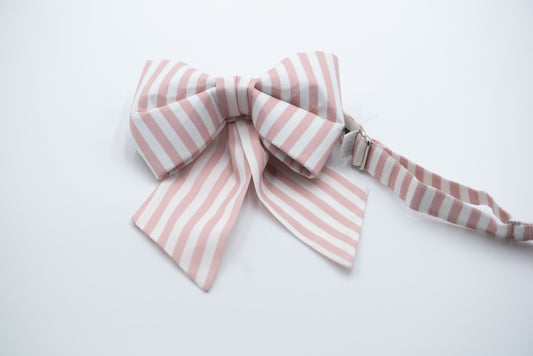 The Blushed Stripe Girlbow Snap-Collar