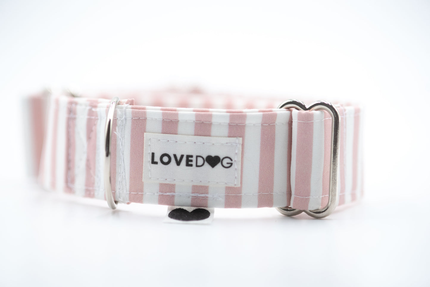 The Blushed Stripe Martingale Dog Collar