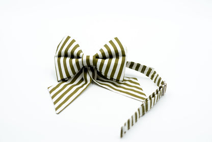 Mossy Stripe Girlbow Snap-Collar