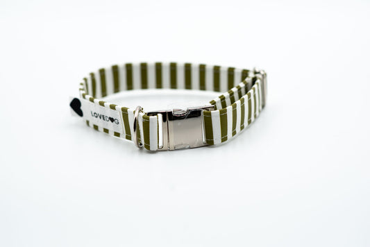 The Mossy Stripe Dog Collar