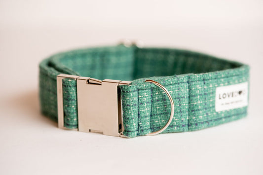 Fat Green Tweed Chanel Collar - lovedog 