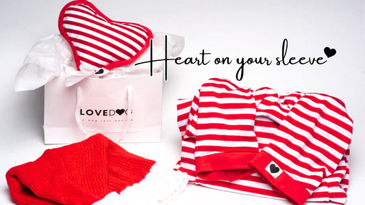 Heart On Your Sleeve Dog Shirt -Matching Human Beanie and Dog Toy Set