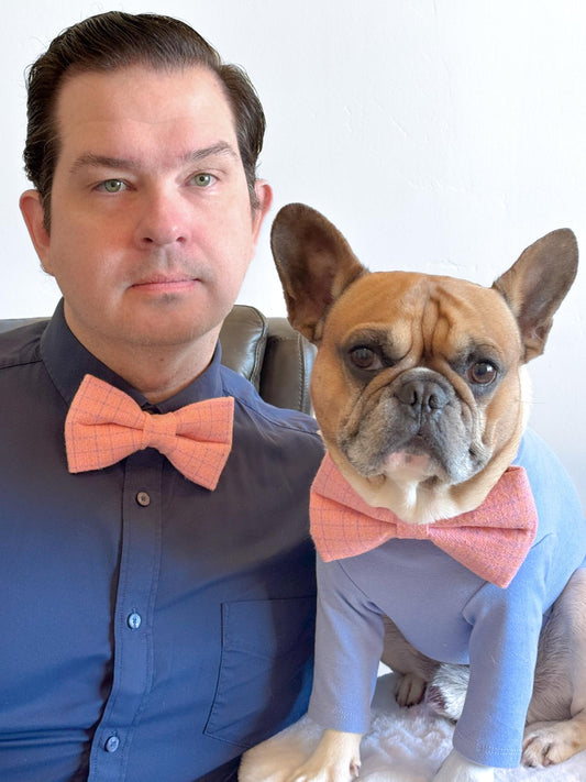 Chanel-Inspired Pink Dog Dad Bowtie