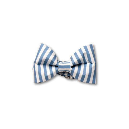 Girl SnapBow Blue & White Striped
