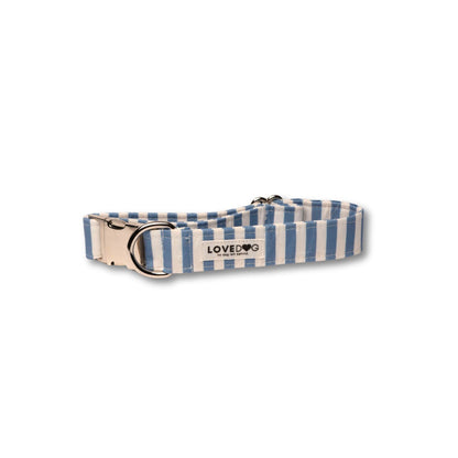 Girl SnapBow Blue & White Striped