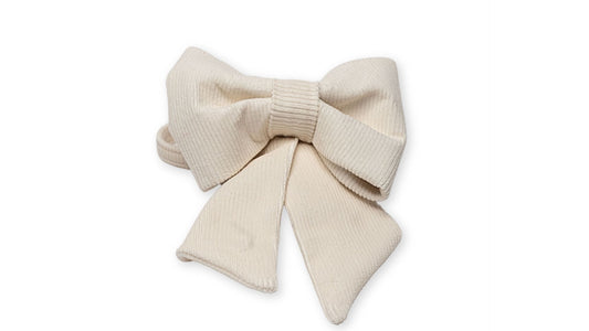 Corduroy Cream SnapBow