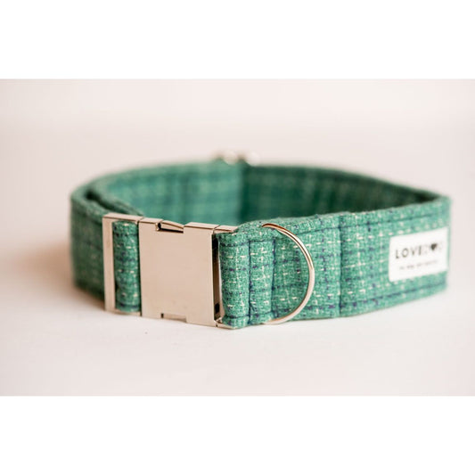 reen Tweed Wide Luxe Dog Collar | Handmade in USA | LOVEDOG
